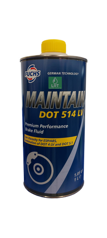 Fuchs Maintain DOT 514 LV Brake Fluid (Dot 4LV/5.1) - 1 Litre | LRT Lubricants Shop