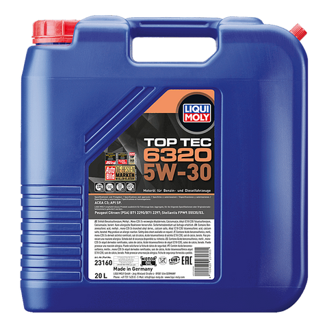 Liqui Moly Top Tec 6320 5W-30 - 20 Litres | LRT Lubricants Shop