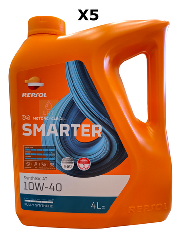 Repsol Smarter Synthetic 4T 10W-40 Engine Oil - 5 x 4L (Full Box) | LRT Lubricants Shop