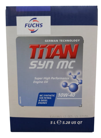 Fuchs Titan SYN MC 10W-40 engine oil - 5 Litres (Lube Cube) | LRT Lubricants Shop