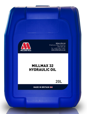 Millers Oils Millmax 32 Hydraulic Oil - 20 Litres | LRT Lubricants Shop